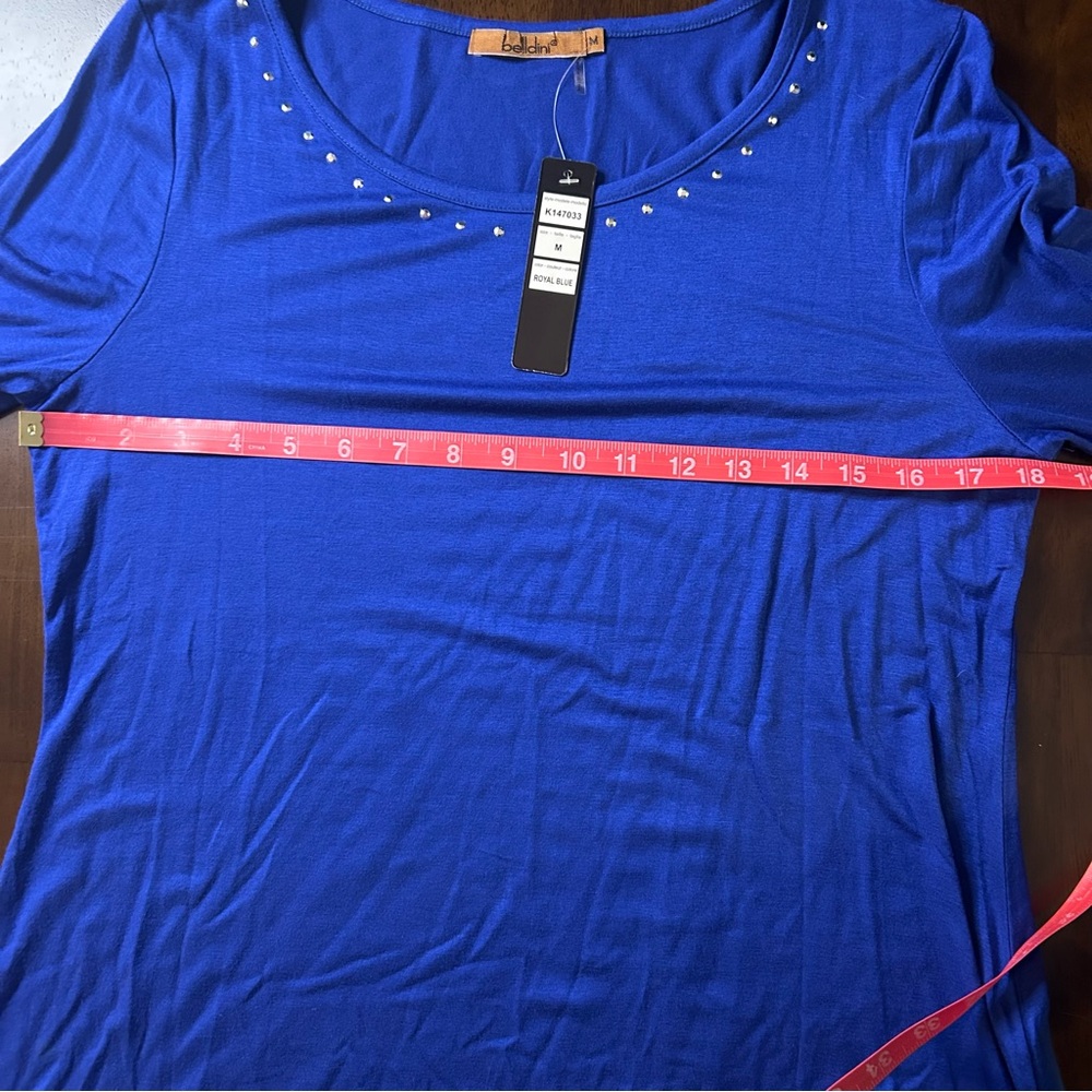 NWT Belldini Royal Blue Tunic Style Top Shirt Size Medium - Picture 9 of 11